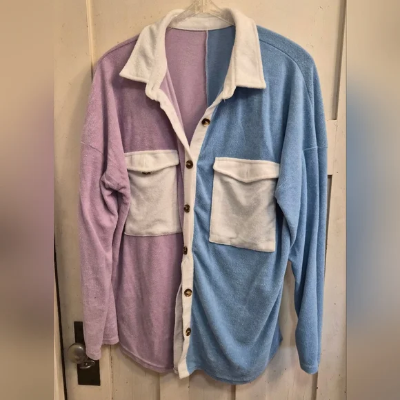 EUC Filly Flair Colorblock Fleece Shacket – Size XL - Picture 1 of 4